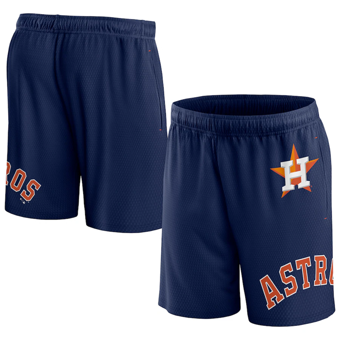 Men's Houston Astros Navy Clincher Mesh Shorts - Click Image to Close